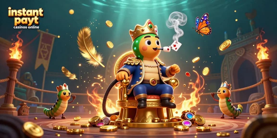 Experience instant payout casinos online with this dynamic 3D illustration filled with unique gambling elements.