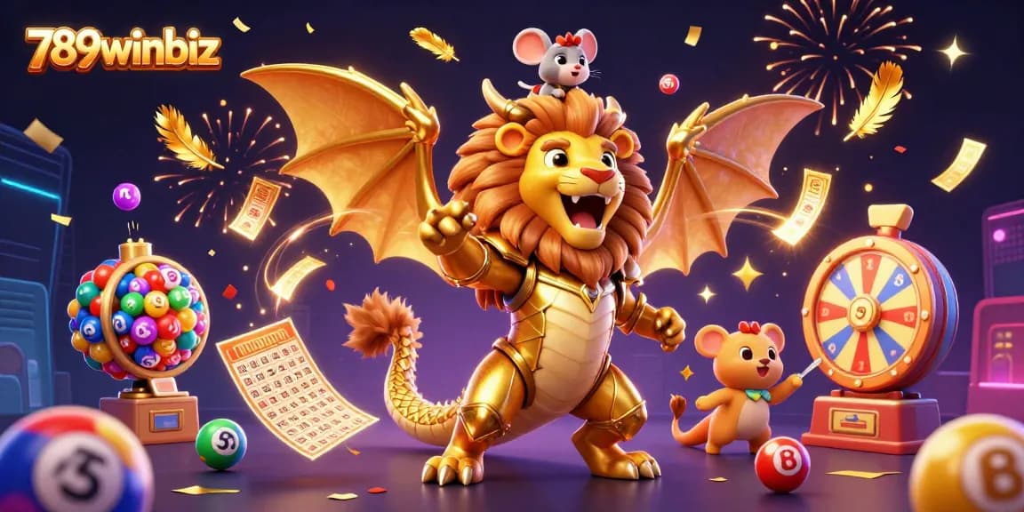 Experience thrilling jackpots with 789winbiz in this vibrant, colorful casino scene.