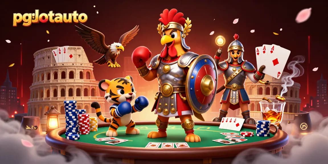 Engage in thrilling gameplay with pgslotauto featuring a dynamic 3D casino scene full of action.