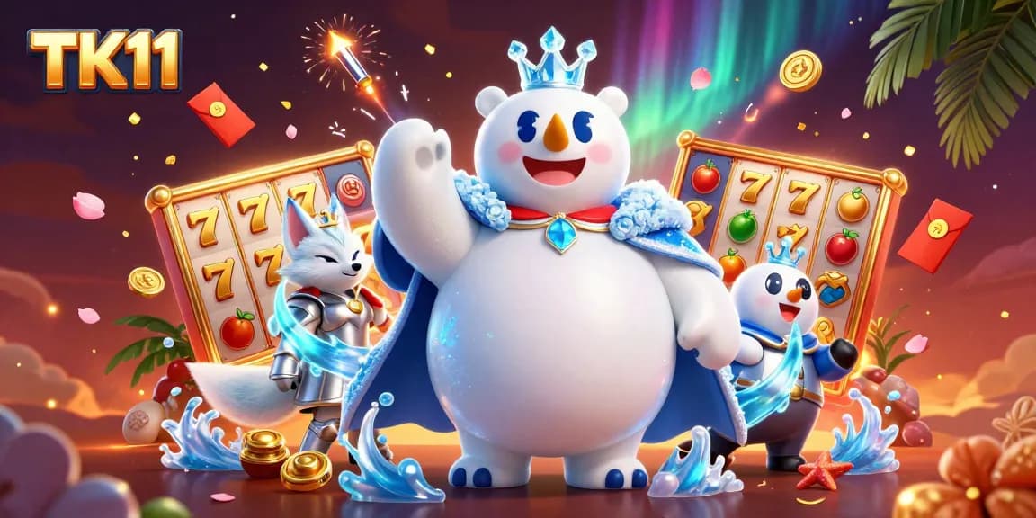 Join the excitement at TK11 Casino with colorful slot elements and charming characters.
