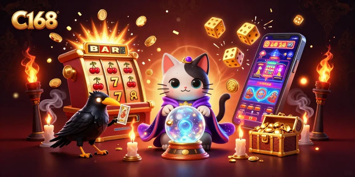 C168 offers a vibrant gaming experience through dynamic slot machines, fortune tellers, and jackpots.