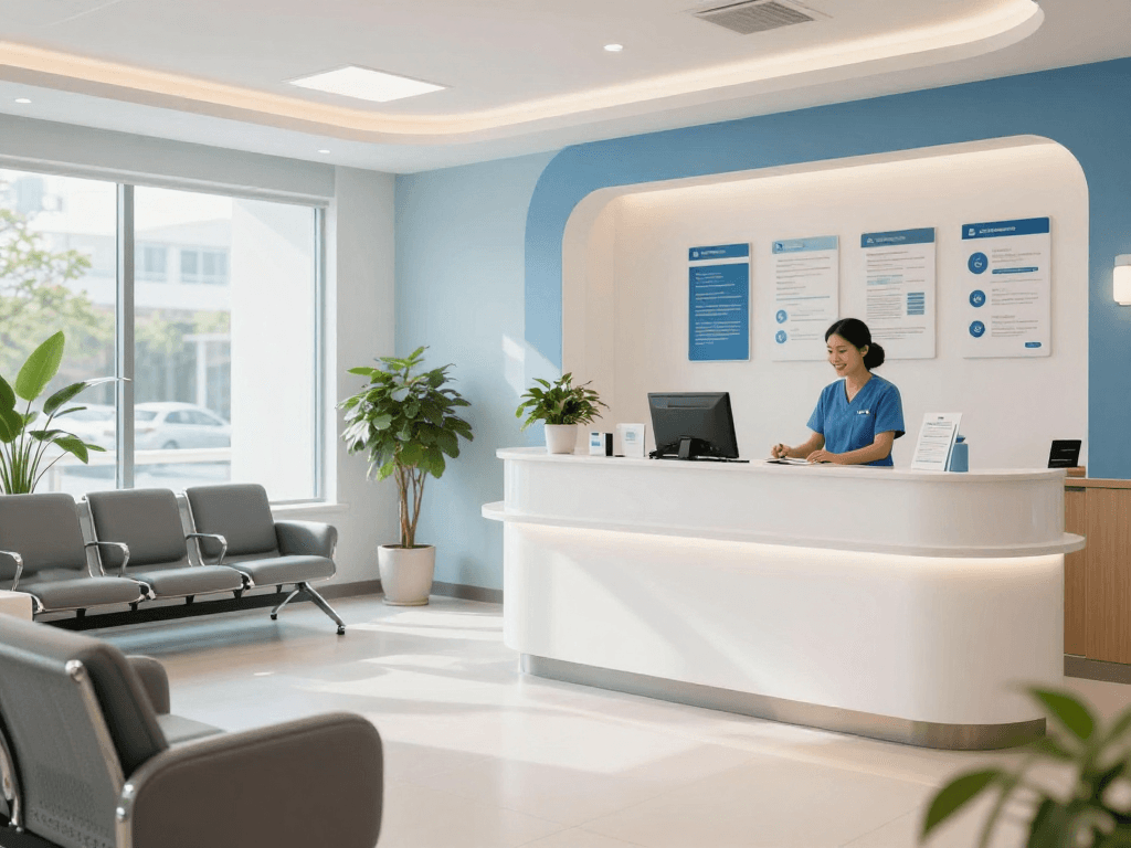 Private psychiatric assessment at a health clinic with caring doctor consultation ensuring patient comfort and trust.