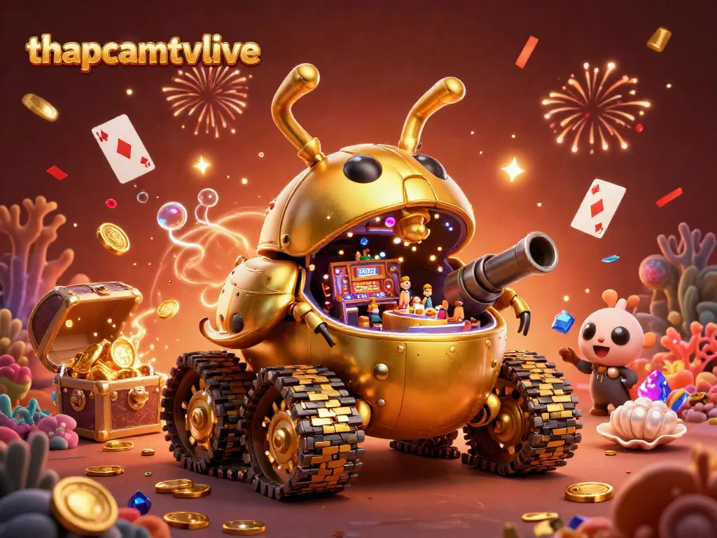 Experience thapcamtvlive's unique casino atmosphere within a golden beetle tank revealing exciting gameplay.