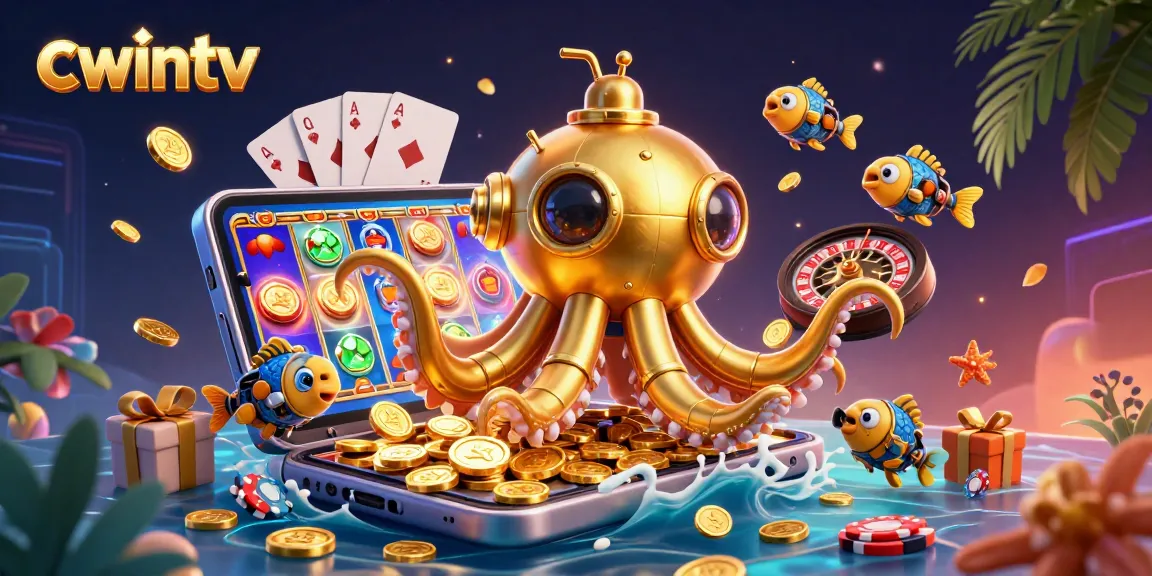 Enjoy an immersive gaming experience at cwintv with colorful slot games and golden coins erupting.