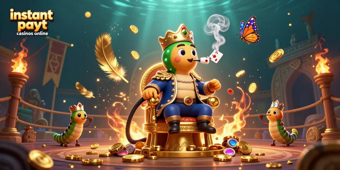 Experience instant payout casinos online with this dynamic 3D illustration filled with unique gambling elements.