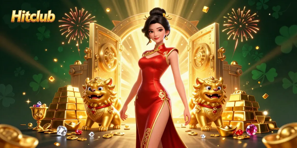 Experience the excitement of Hitclub with captivating visuals of treasure and festive elements.