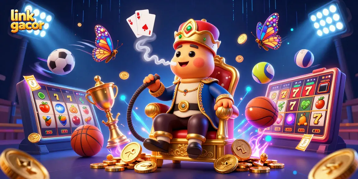 Experience thrilling gameplay with link gacor, showcasing vibrant slot symbols and a whimsical 3D caterpillar master.