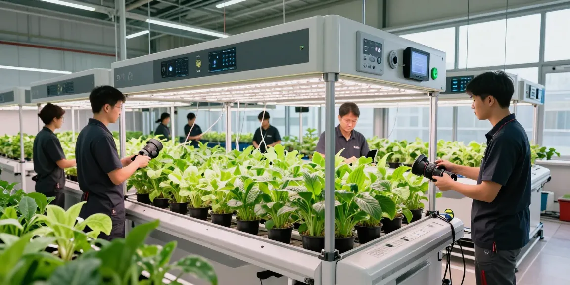 Indoor agriculture facility with cika4d systems enhancing plant growth in efficient grow rooms.