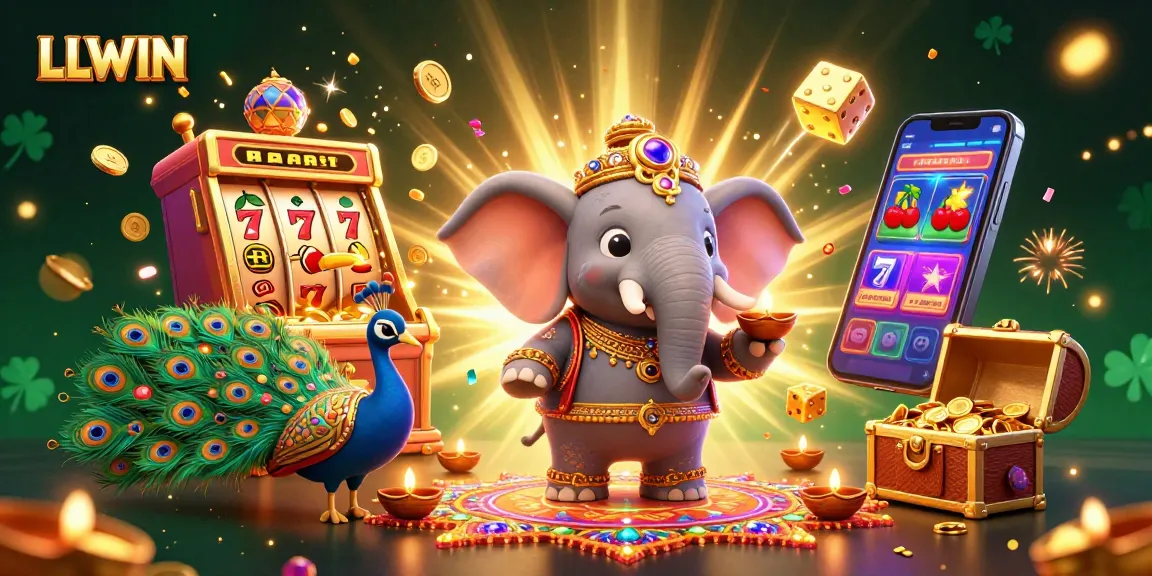 Experience thrilling gameplay at LLWIN with vibrant casino elements and festive characters.