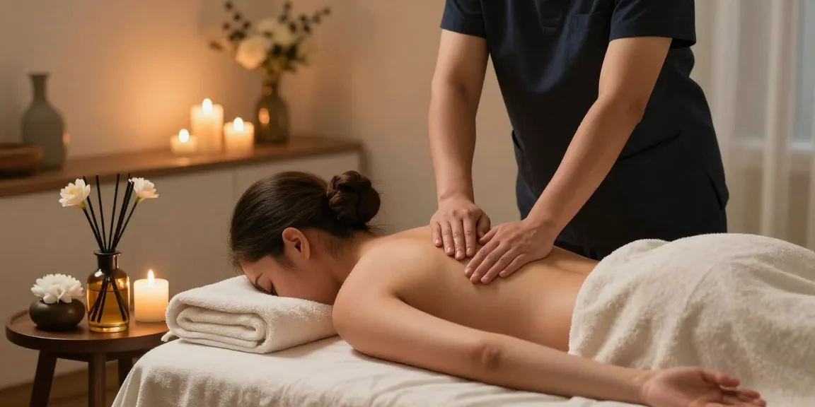 중랑구출장안마 in a cozy home setting with professional therapist providing a soothing Swedish massage.