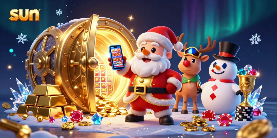 Experience exciting sun-themed jackpot slots and casino action with festive characters.