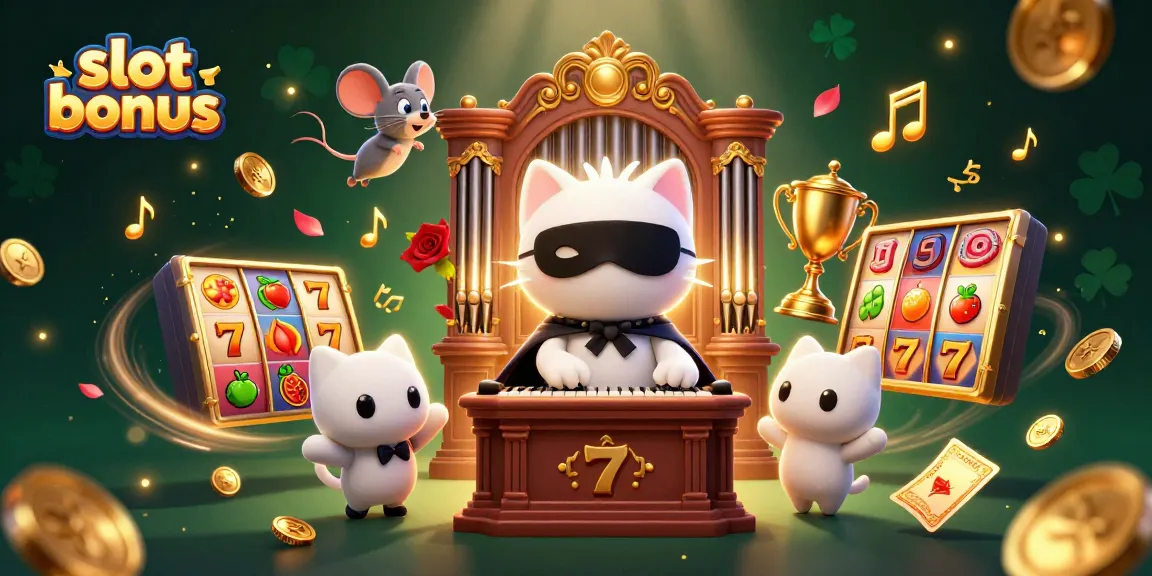 Experience the excitement of a slot bonus in this vibrant 3D casino scene filled with dynamic elements.