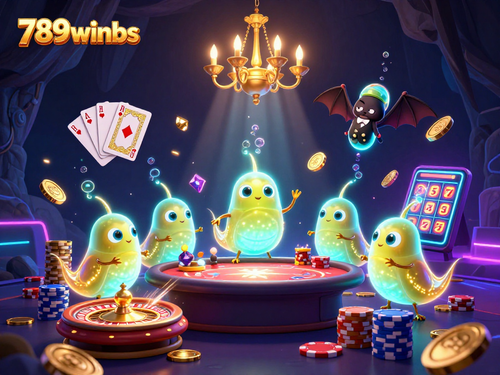 Experience the vibrant glow of 789winbs as glowworms light up a dynamic cave casino scene