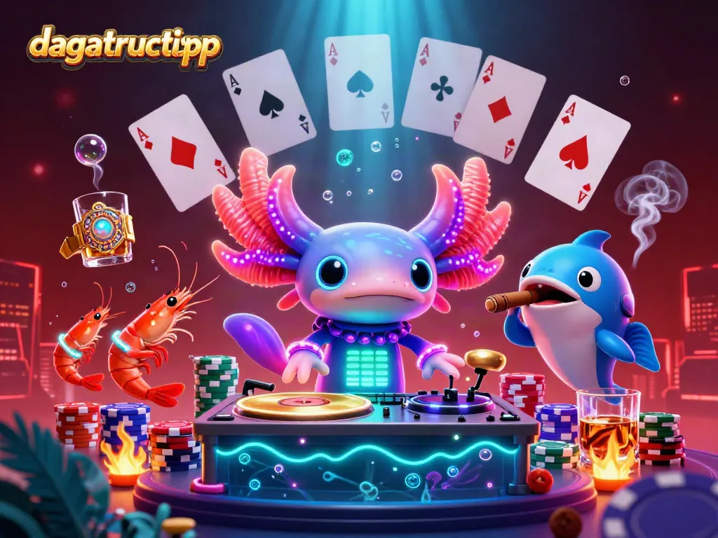 Experience thrilling cockfighting action with dagatructiepp's vibrant illustration featuring a lively DJ and colorful characters.