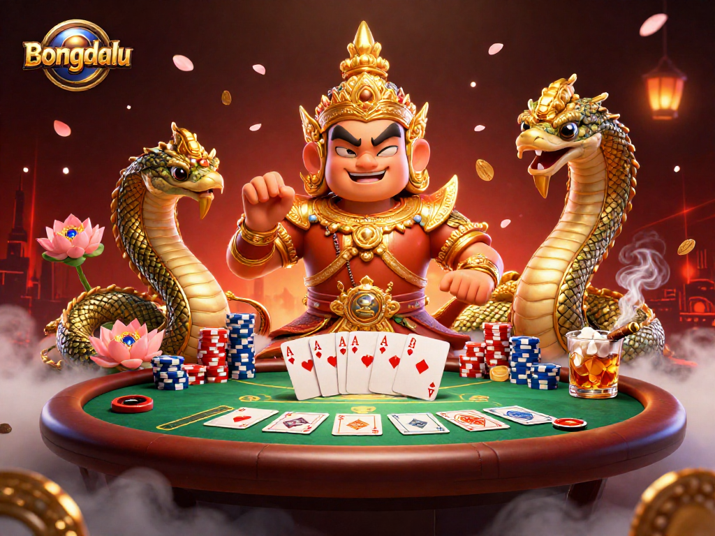 Bongdalu showcases a thrilling poker scene with vibrant characters and rich details, enhancing your gaming experience.