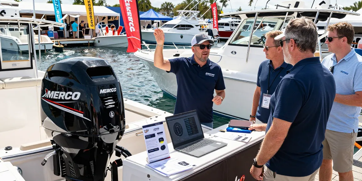 Explore the Mercury outboard for sale at a lively boat show, showcasing the latest features and innovations in marine engines.