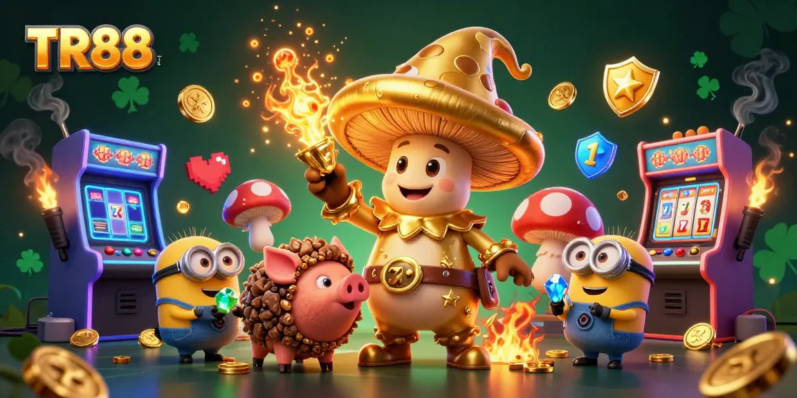 TR88 offers thrilling jackpot experiences with a magical mushroom wizard and treasure-hunting pig.