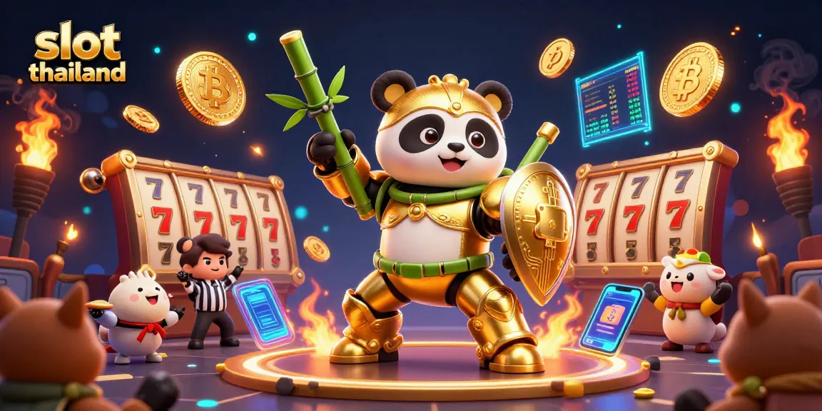 Menangkan jackpot di slot thailand dengan 3D panda emas beraksi dalam arena kasino digital.
