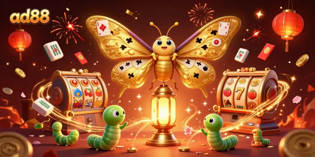 Experience excitement at ad88 with vibrant casino imagery featuring thematic elements and dynamic characters.