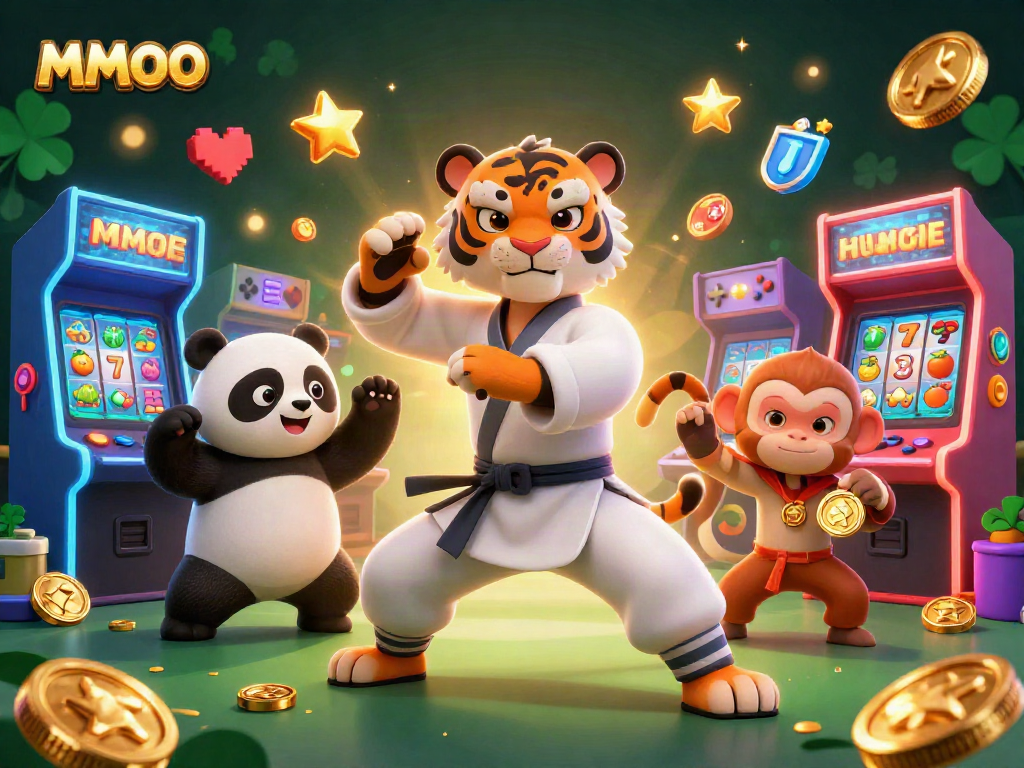 Join the MMOO fun as the kung fu tiger master teaches players with vibrant slot machines.