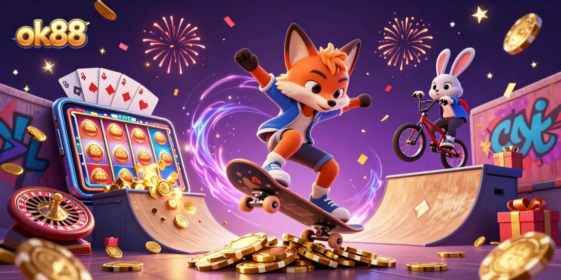 Engage with ok88's thrilling casino experience where foxes fly and slot games shine