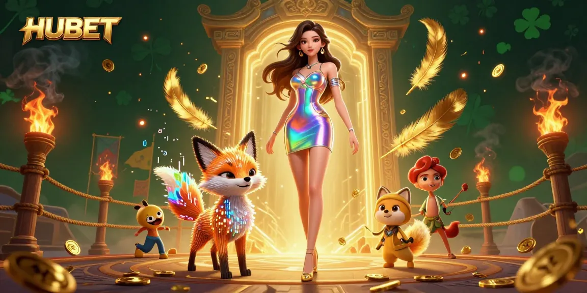 Experience thrilling action with HUBET in this vibrant casino illustration featuring slots and immersive gaming.