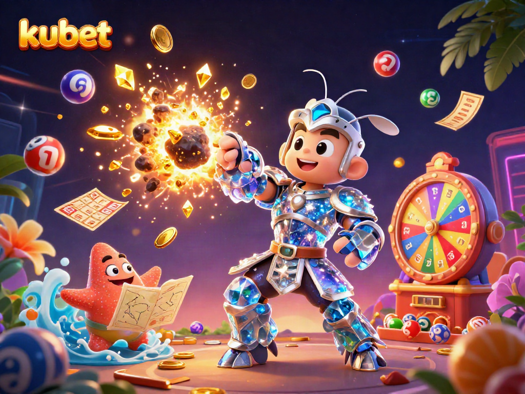 Experience kubet excitement with a cosmic samurai and starfish in a vibrant gambling universe.