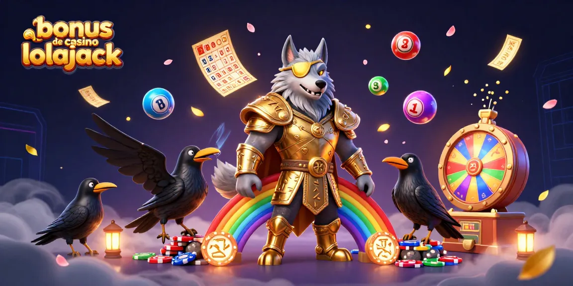 Engage with the vibrant bonus de casino lolajack featuring Odin and ravens on a casino-themed rainbow bridge.