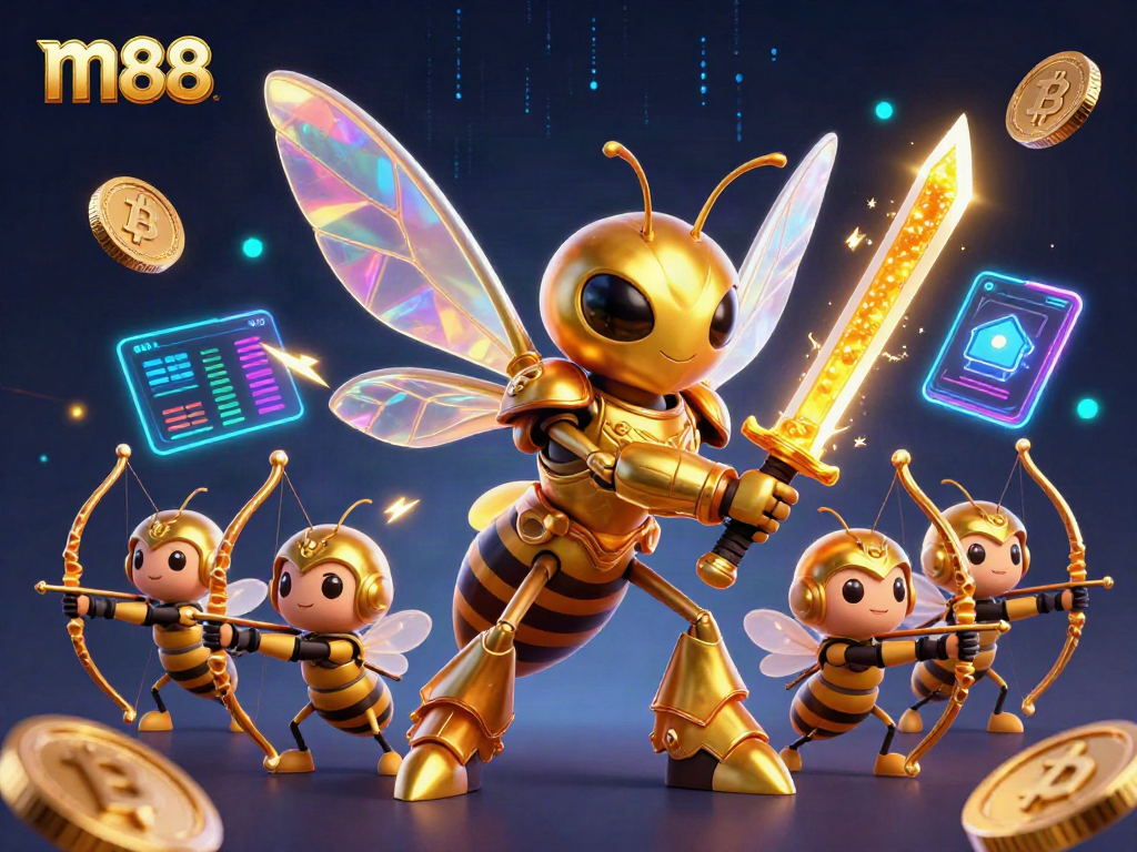 Experience m88's vibrant gaming world with a samurai hornet and bee warriors as they battle in style.