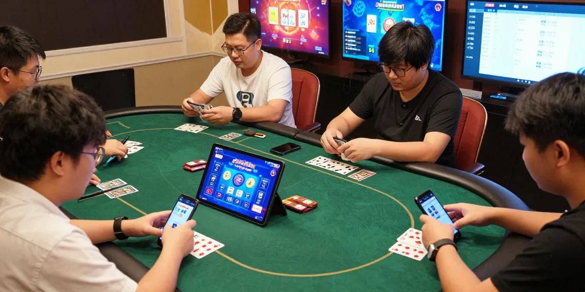 Players enjoying juragan qq card games on various devices in vibrant gaming community.