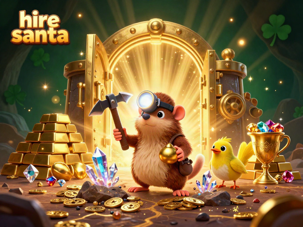 Hire Santa to experience the thrill of holiday magic blended with casino excitement in a vibrant scene.