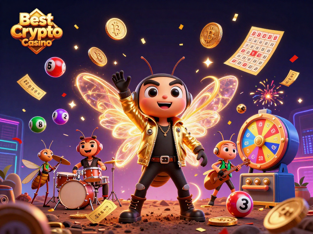 Experience the excitement of the Best Crypto Casino with vibrant characters and dynamic gaming elements.