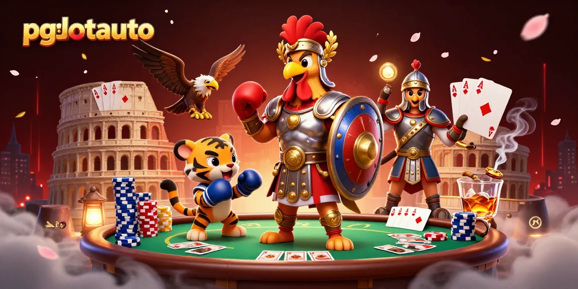 Engage in thrilling gameplay with pgslotauto featuring a dynamic 3D casino scene full of action.