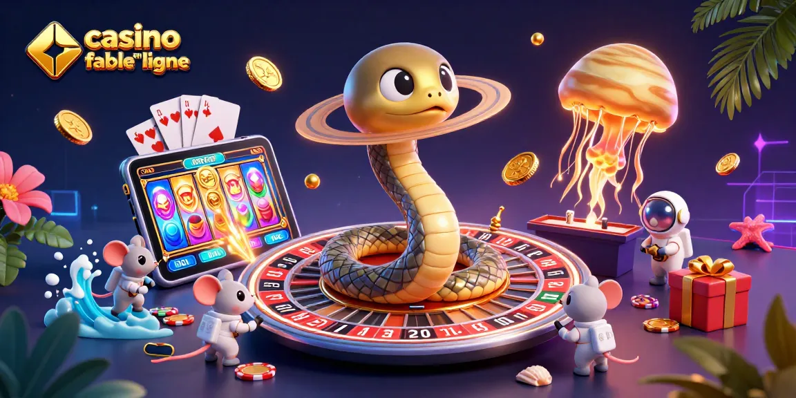 Expérimentez les jeux sur un casino fiable en ligne avec un serpent de Saturne et des astronautes pariant sur les anneaux.