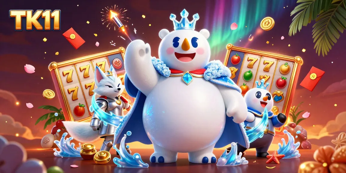Join the excitement at TK11 Casino with colorful slot elements and charming characters.