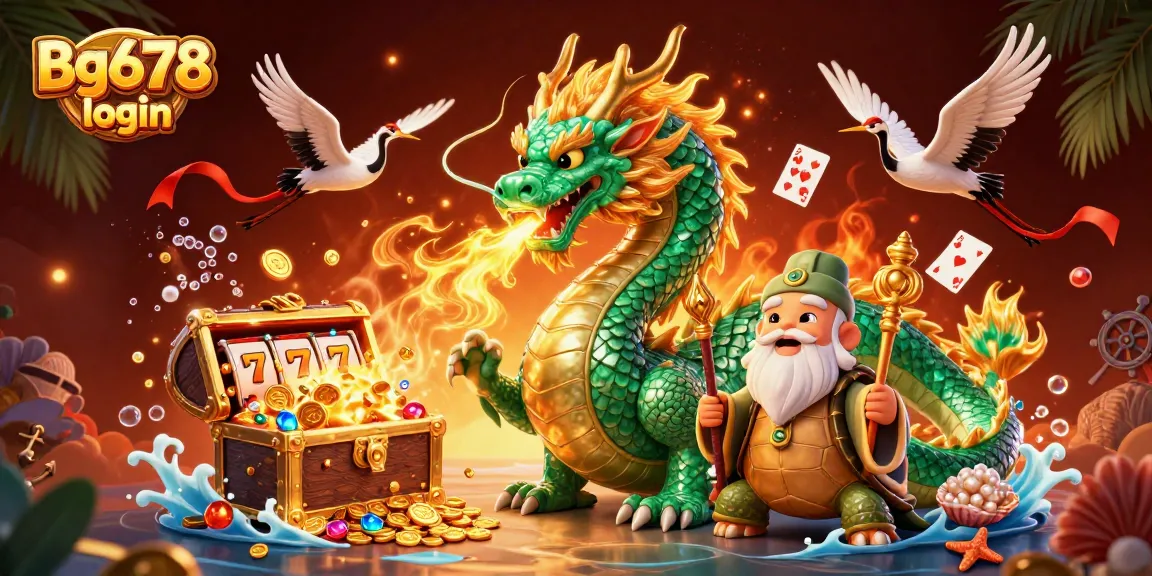 Engage with Bg678 login for thrilling slot adventure featuring an emerald jade dragon and vibrant treasures.