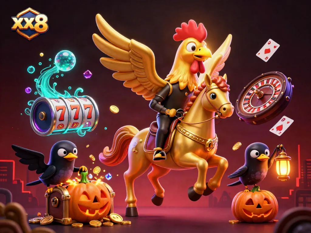 Spin the reels of excitement with xx 8 in a captivating casino adventure scene filled with vibrant colors.